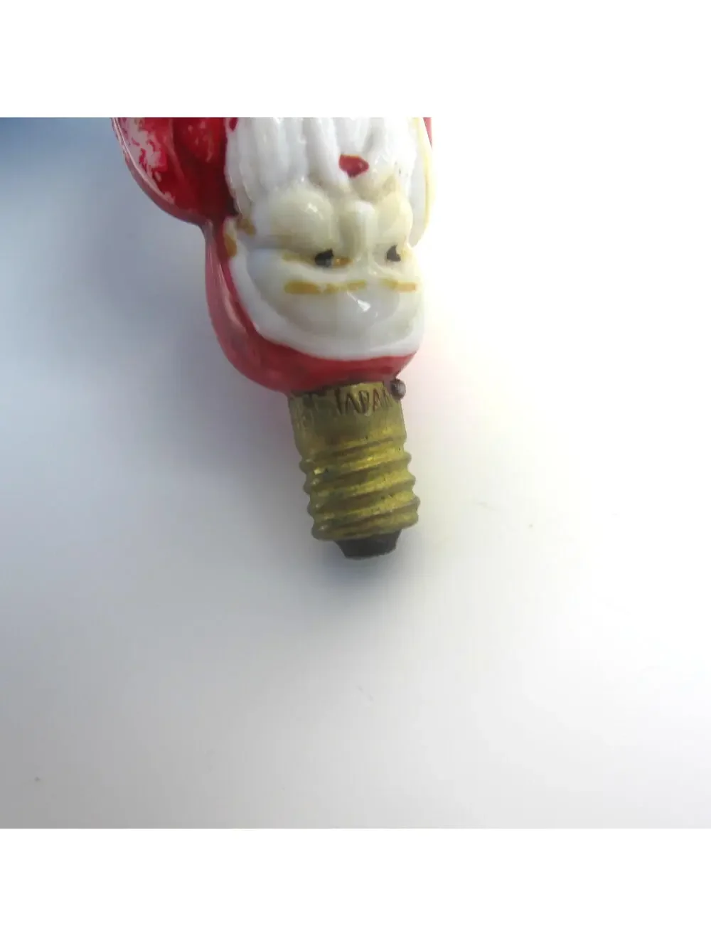Vintage Santa Claus Milk Glass Light Bulb C6 Christmas Figural Toy Sack Japan